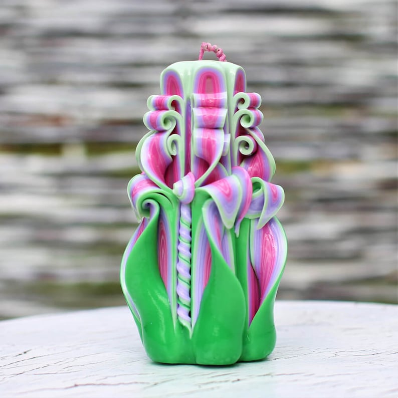 Handmade Decorative Wax CandlesUnity Pillar Carved Etsy