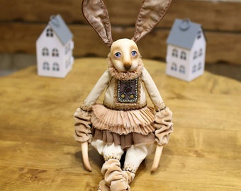 OOAK Art Doll-Handcrafted Bunny Art Doll-Artistic Rabbit Doll