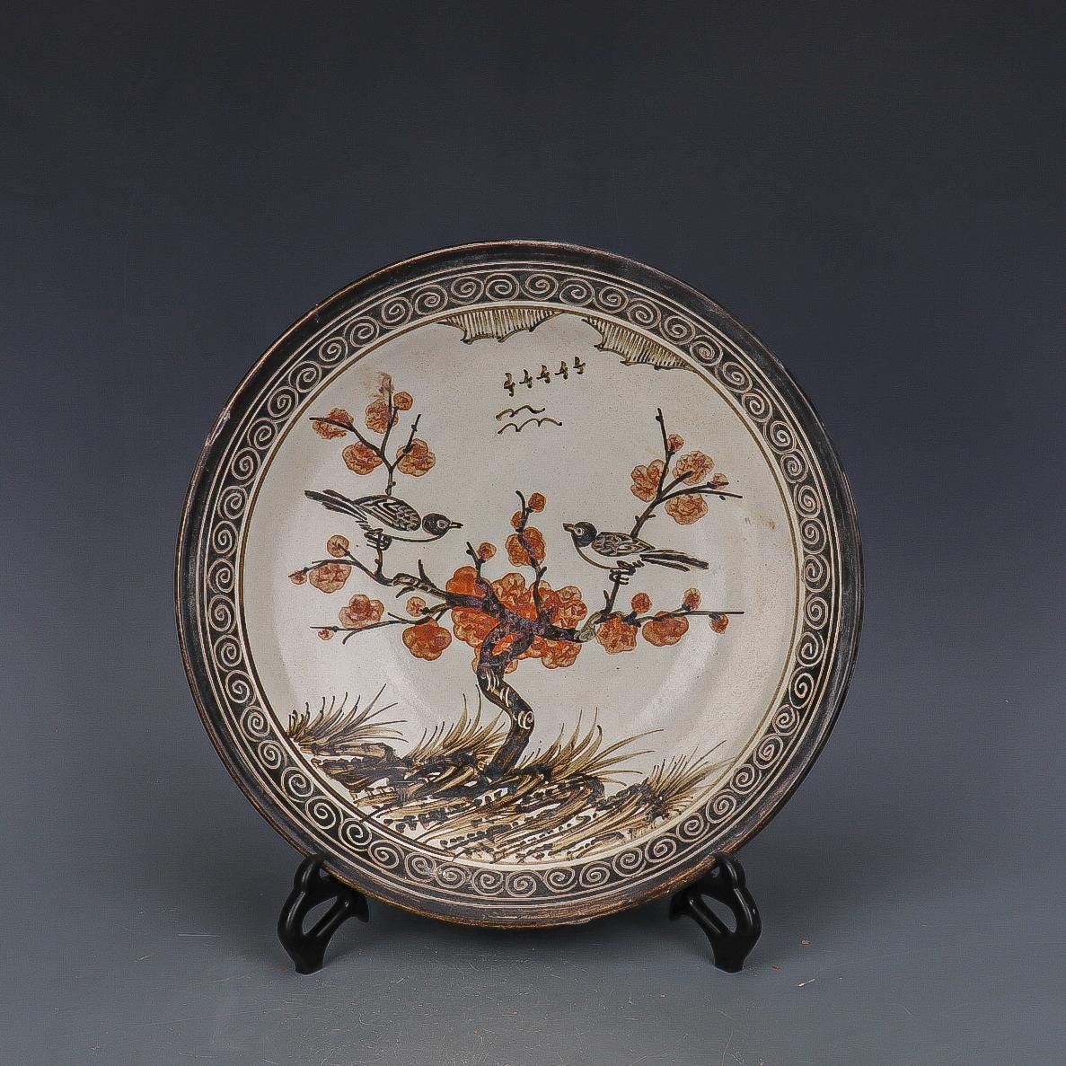 磁州窯 黒釉 塔形 置物 中国古陶磁 アンティーク 中国古美術 中国古