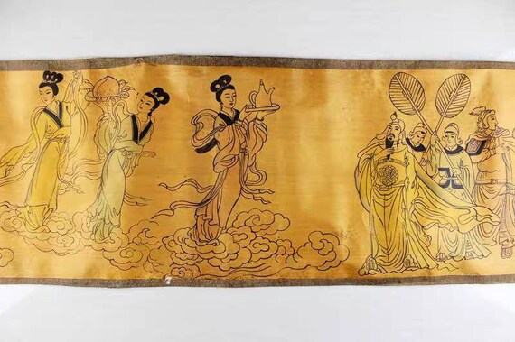 長さ300cmの中国骨董品、古い書道と絵画、古い伝統的な中国絵画