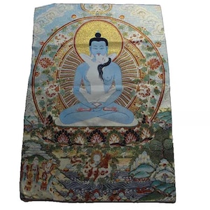 Rare Antique Tibetan Buddhism Buddhist Thangka,Hand Embroidery Color Thread Bodhisattva Thangka,Thang Ga,Indian Tonka,Nepal Buddha Thanka