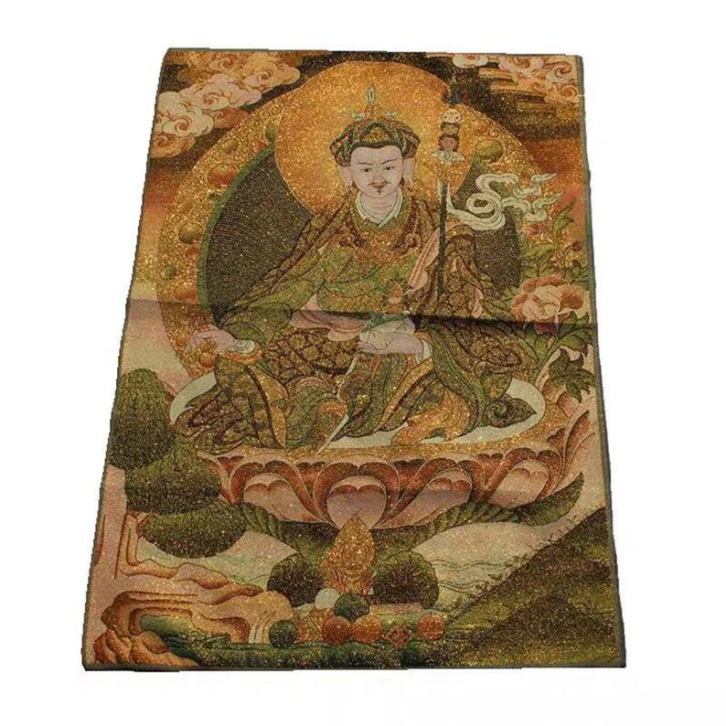 Rare Antique Tibetan Buddhism Buddhist Thangka,Hand Embroidery Color Thread Bodhisattva Thangka,Thang Ga,Indian Tonka,Nepal Buddha Thanka