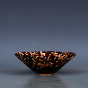Chinese Porcelain bowl,China Jizhou Ware transmutation Glaze porcelain conical bowl,Hand Made Jizhou Kiln Ceramic Bowl