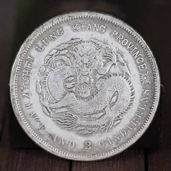 希少 銅地 大鍔、木箱付 Chinese Antiques Silver Coin,qing Dynasty Cixi Silver Coins