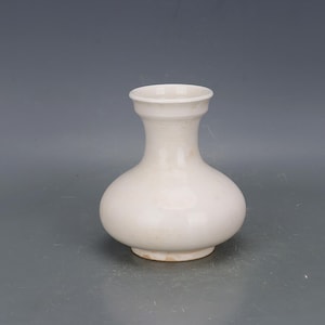 Vintage Xing Ware Porcelain Vase: White Glaze Ceramic Bottle