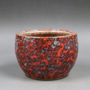 Chinese Porcelain Censer,Chinese Transmutation Glaze Ceramic Pot,Hand Painted Kiln Altered Glaze Pottery Incense Burner
