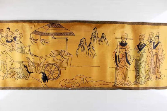 長さ300cmの中国骨董品、古い書道と絵画、古い伝統的な中国絵画