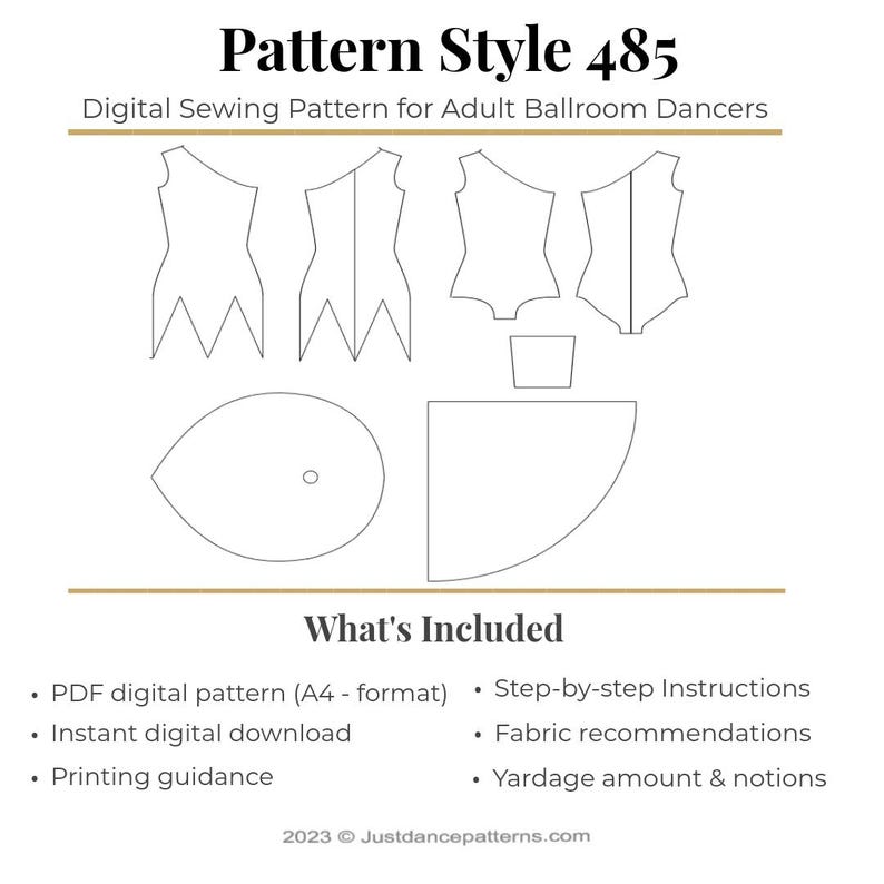 Ballroom Dance Dress Sewing Pattern, USA Size 4 (PDF Pattern) - Etsy Canada