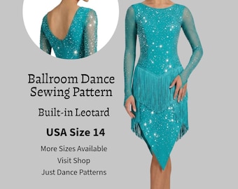 Latin Ballroom Dance Dress Sewing Pattern, (PDF Pattern)