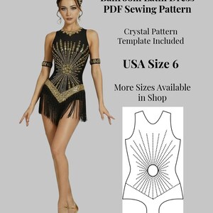 Ballroom Latin Dance Dress Sewing Pattern, (PDF Pattern)