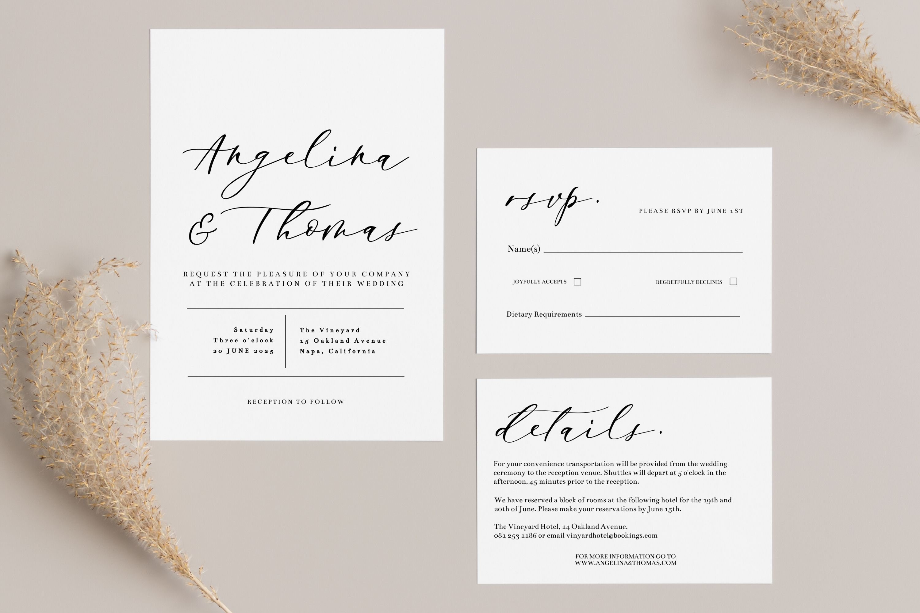 Matching Save the Date and Invitation Set Minimalist and Etsy