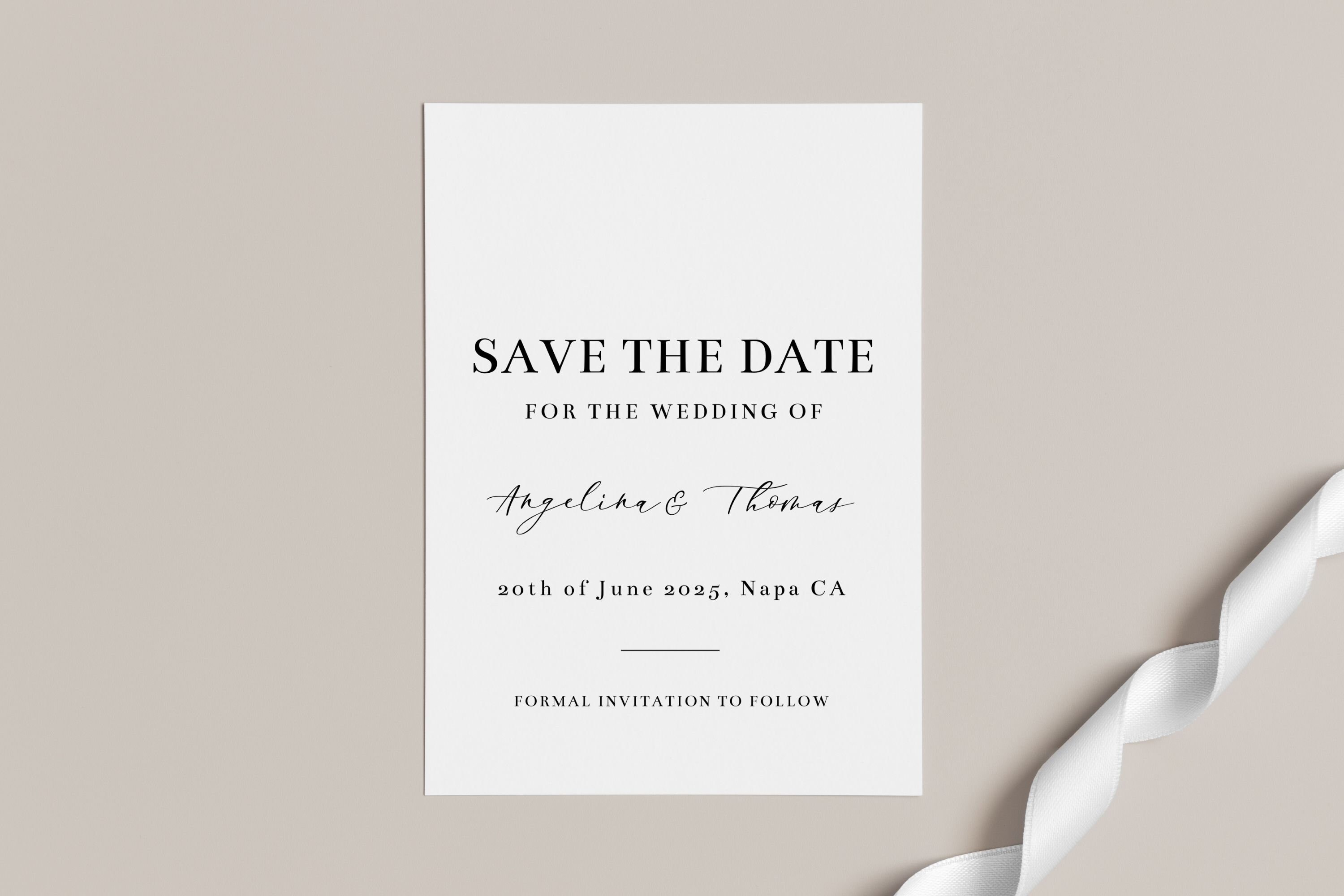 Matching Save the Date and Invitation Set Minimalist and Etsy