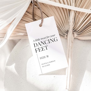 Modern and Elegant Black and White Dancing Feet Tags - A little treat for your dancing feet - Printable Tags - 2x3.5&quot; - N011