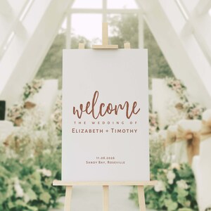 Brown and Beige Wedding Welcome Sign With Variation - Editable Welcome ...