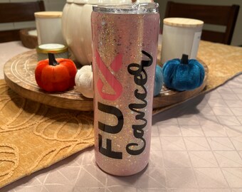 Breast Cancer Awareness tumbler we wear pink tumbler ribbon cancer tumbler