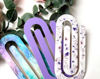Jumbo Acrylic Paper Clips book marker teacher gift