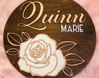 Nursery Name Sign  3D Custom Name Sign  Baby Shower Gift  Round Wood Name Sign  Baby Name Sign  Name Reveal  Nursery Theme  Crib Sign