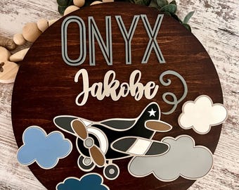 Nursery Name Sign  3D Custom Name Sign  Baby Shower Gift  Round Wood Name Sign  Baby Name Sign  Name Reveal  Nursery Theme  Crib Sign