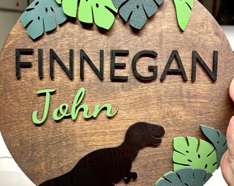 Nursery Name Sign  3D Custom Name Sign  Baby Shower Gift  Round Wood Name Sign  Baby Name Sign  Name Reveal  Nursery Theme  Crib Sign