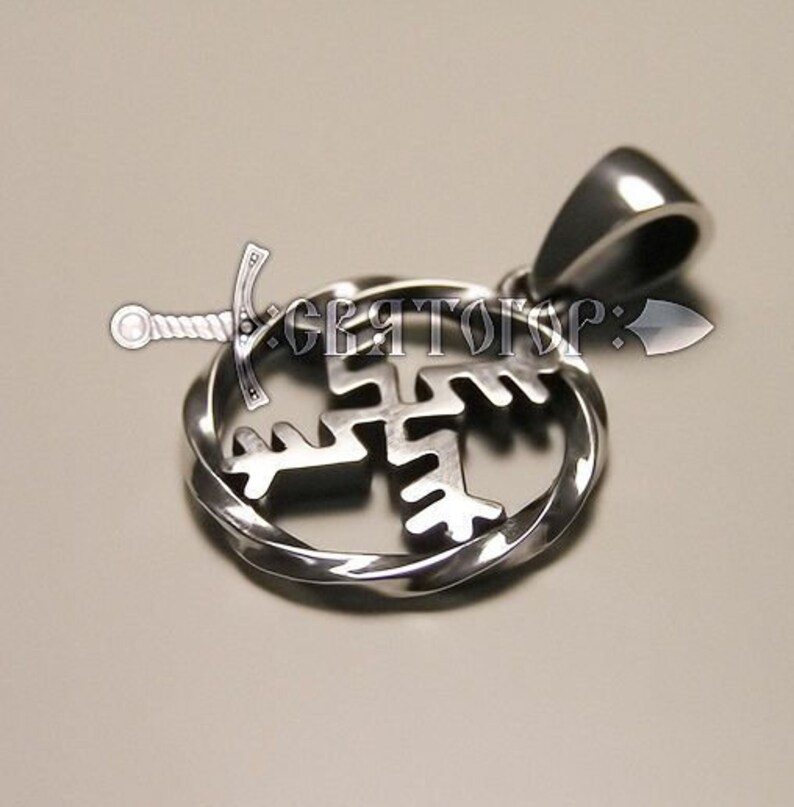 Money Swastika Slavic Pagan Symbol Silver pendant