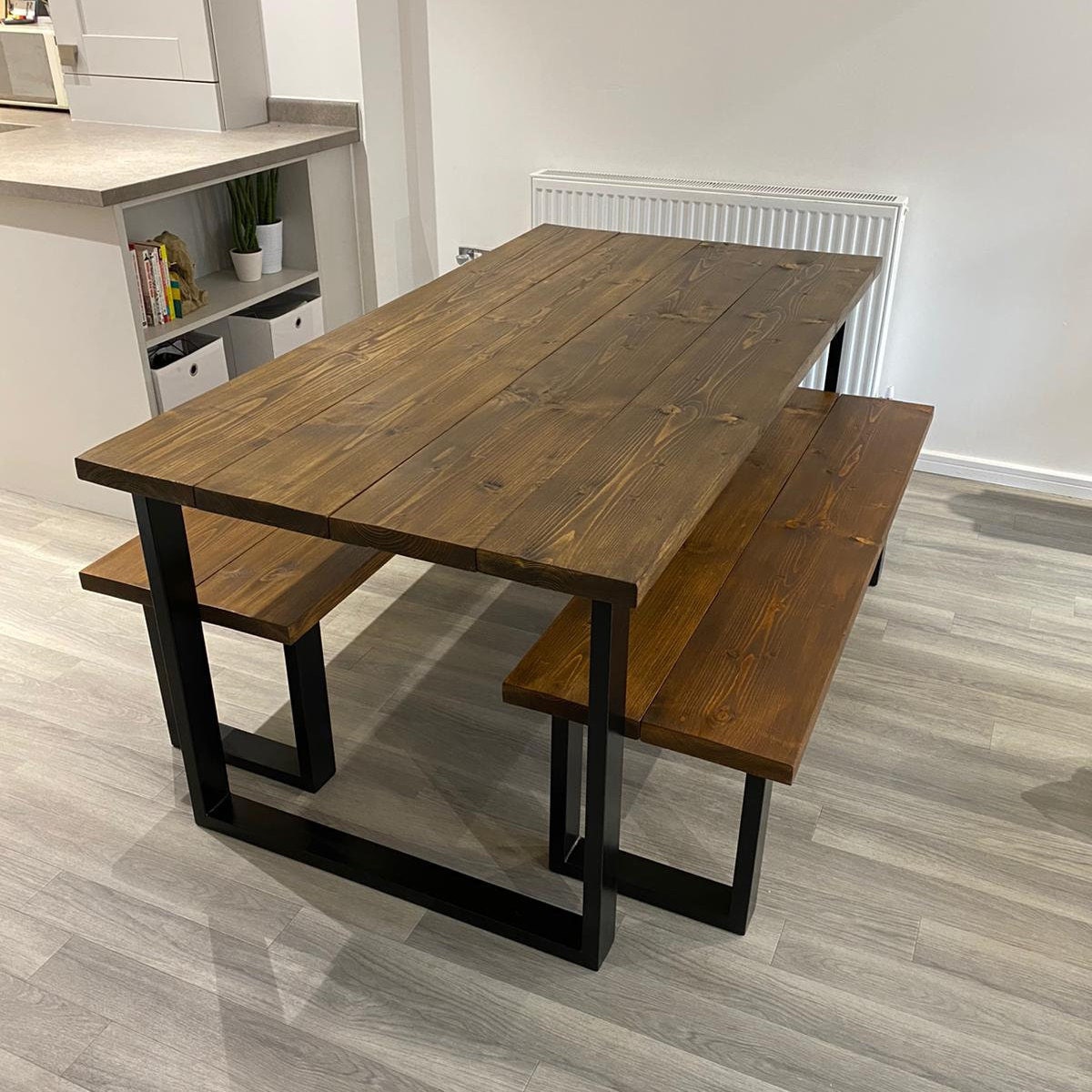 Large Dining Table and Bench Set custom Sizes Available Etsy UK
