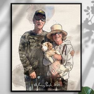 Pet and Owner Portrait from Photo, Personalized Dog and Owner Portrait Print, Pet Painting From Photo