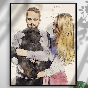 Pet and Owner Portrait, Pet Portrait From Photos, Painting of My Dog, Pet Painting, Dog Owner Birthday, Custom Pet Portrait, Dog Portrait