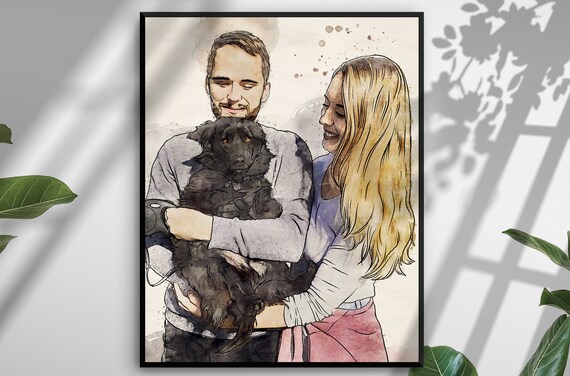 Pet and Owner Portrait, Pet Portrait From Photos, Painting of My Dog, Pet Painting, Dog Owner Birthday, Custom Pet Portrait, Dog Portrait