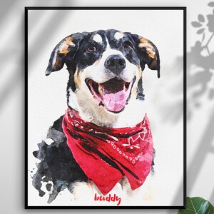 Custom Dog Portrait, Pet Memorial, Dog Owner Gift, Dog Memorial, Dog Painting, Pet Illustration, New Pet Gift, Watercolor Pet Portrait