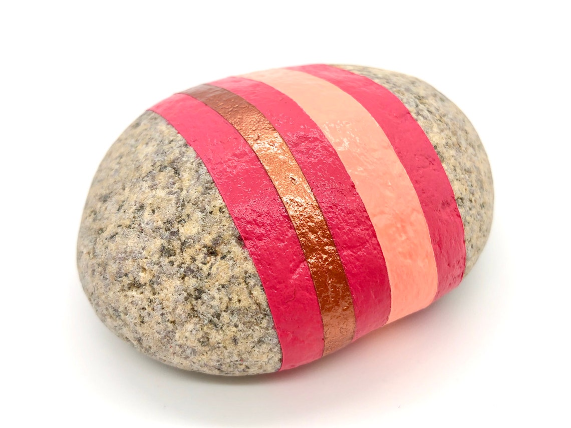 Set of 5 Hand Painted Stones Decorative Stones Art Display Etsy Canada