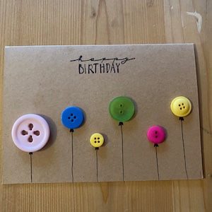 BIRTHDAY CARD - HAPPY BIRTHDAY - Greeting card - Congratulations - Congratulations - Birthday card - Greetings card - handmade - buttons