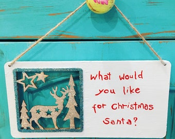 Santa Christmas hanging sign