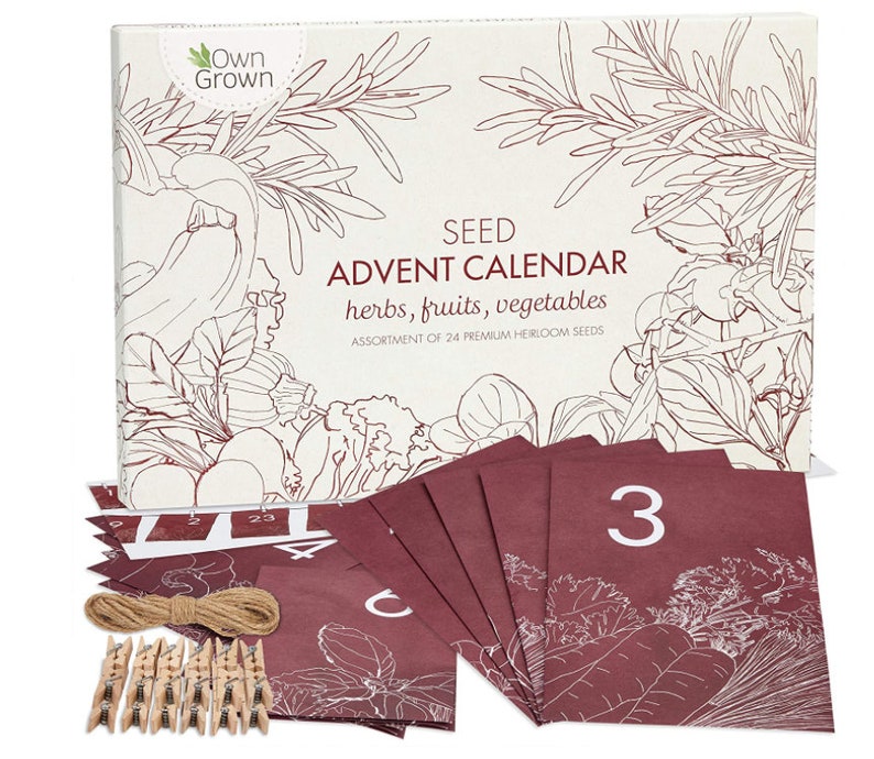 Christmas Advent Calendar Seeds Advent Calendar 2022 Gardening DIY Advent Calendar Plant Seeds Christmas Calendar Adults Christmas Present 