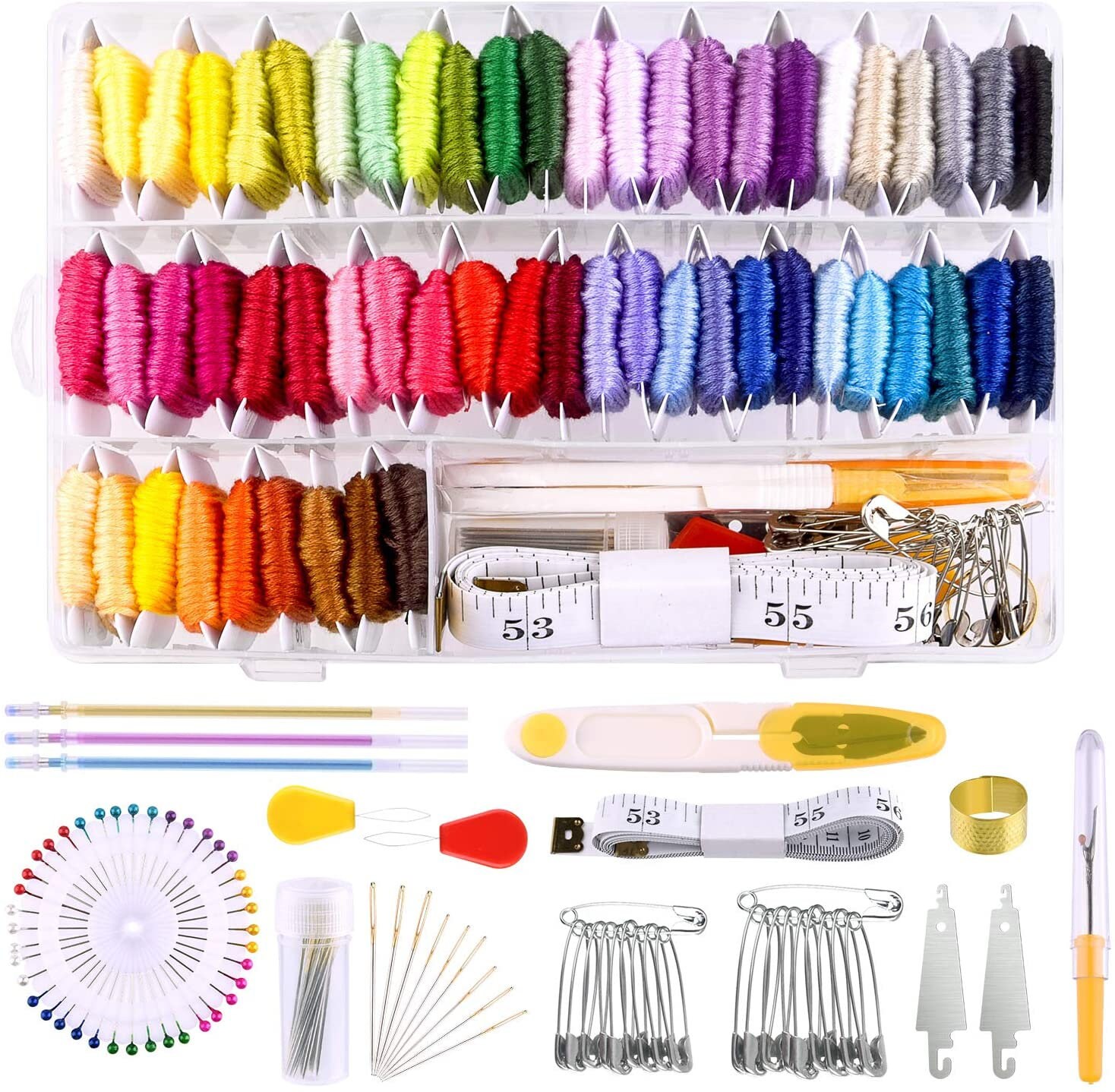 158 pcs embroidery floss with organizer storage box 57 color  etsy 158 pcs embroidery floss with organizer storage box 57 color  etsy