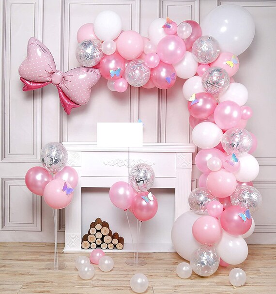 Pink Balloons 100 Pcs Pack of Pink Balloons Bow Tie Foil Etsy