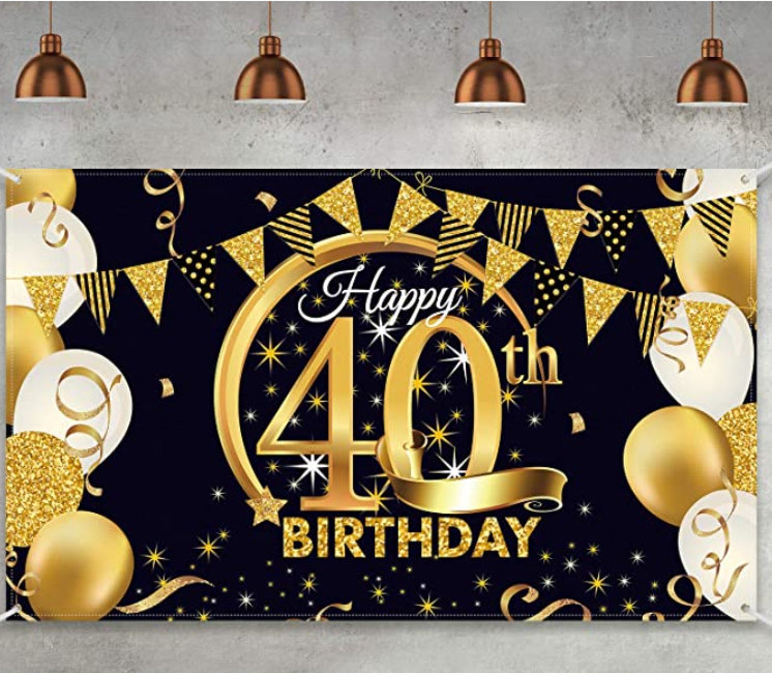40th Birthday Party Decoration Background Banner 40th | Etsy