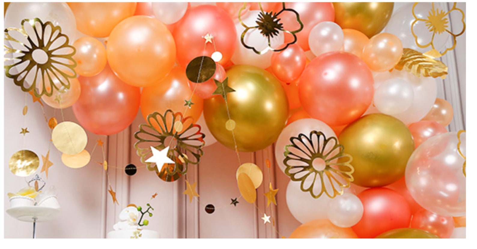Gold and Rose Gold Balloon Garland Kit 129 Pcs of 5 Gold Etsy UK