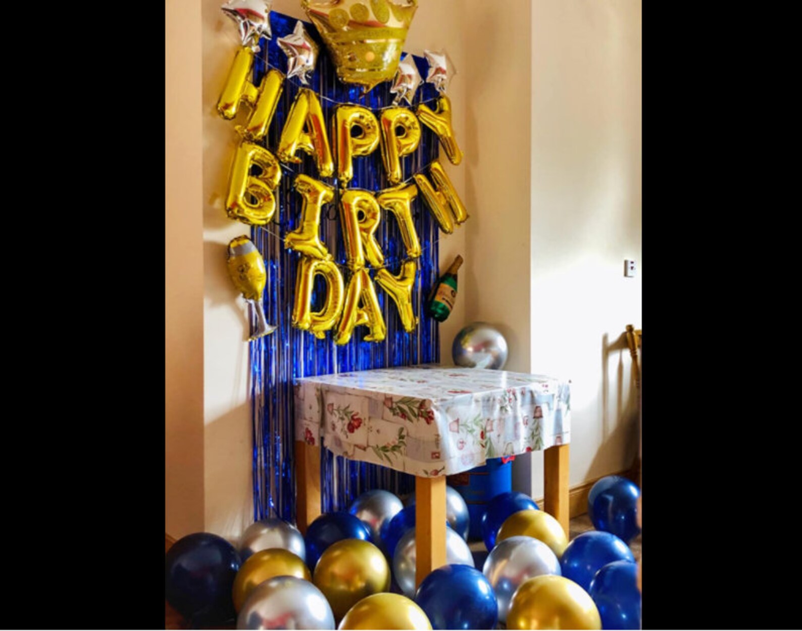 Birthday Party Decorations Blue Silver and Gold Party Balloons Etsy