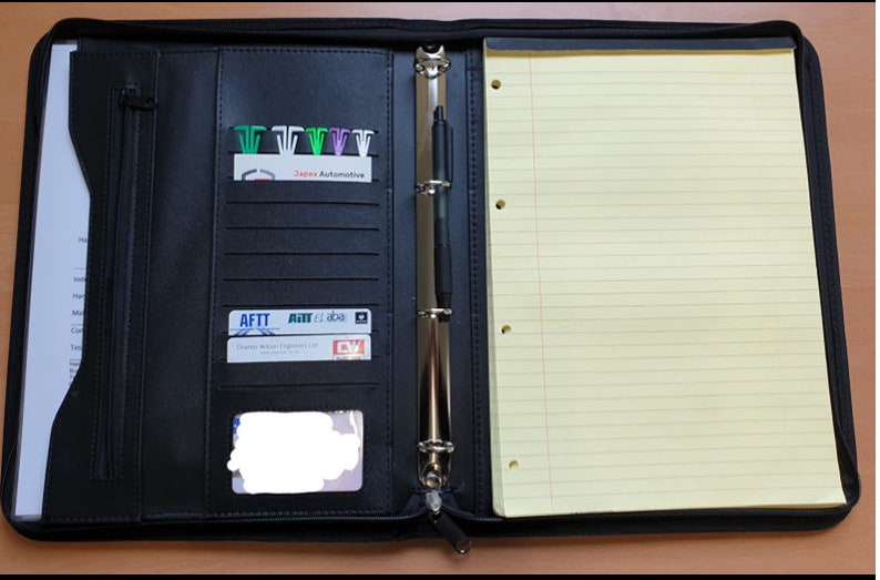 A4 Zipped Conference Folder Padfolio Folio Case Business Faux Etsy Uk
