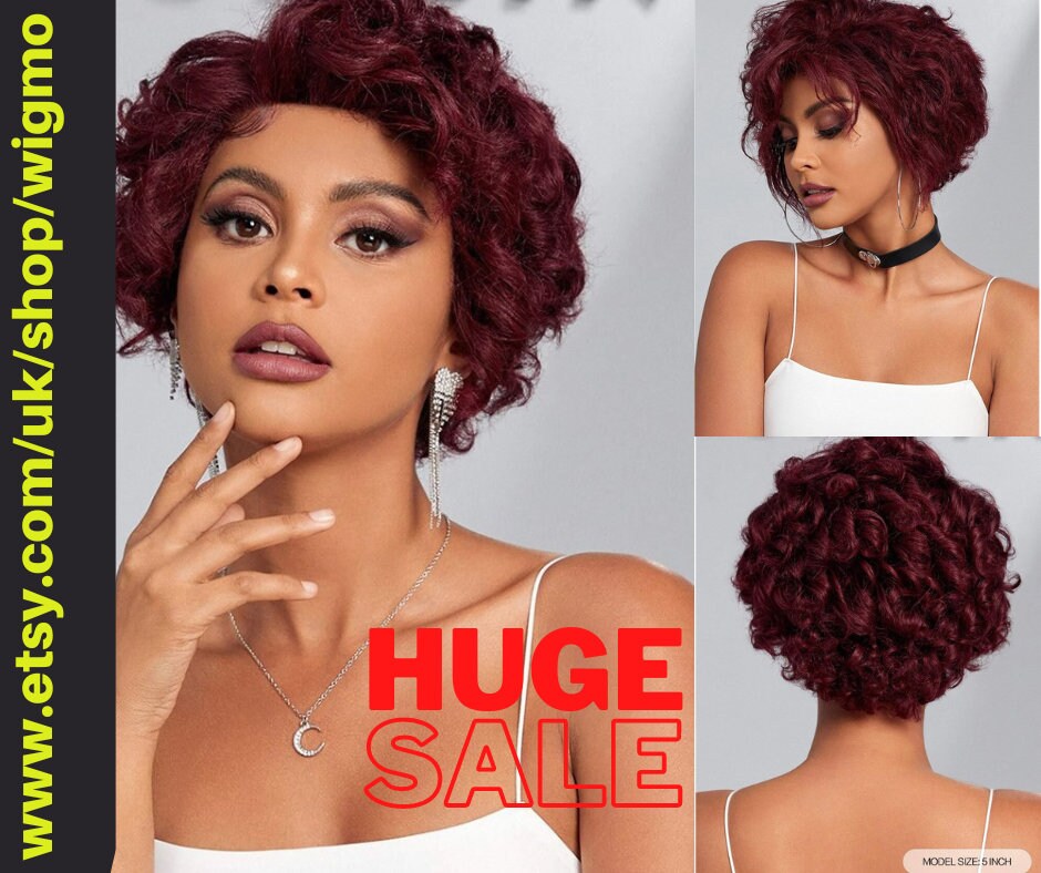 SUPER CUTE Short Pixie Cut Curly Human Hair Wig transparent Etsy UK