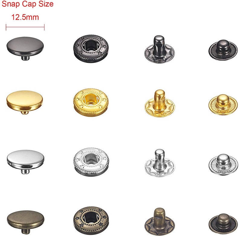120 Set Sewing Snap Fasteners Kit Metal Snaps Button Press Etsy