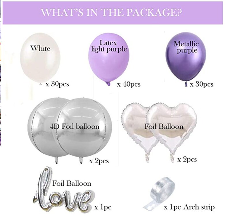 Purple Balloon Arch Kits 5M Latex Helium Balloon Garland Kit Etsy