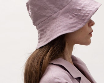 Summer linen hat Heavy linen hat Natural linen bucket hat