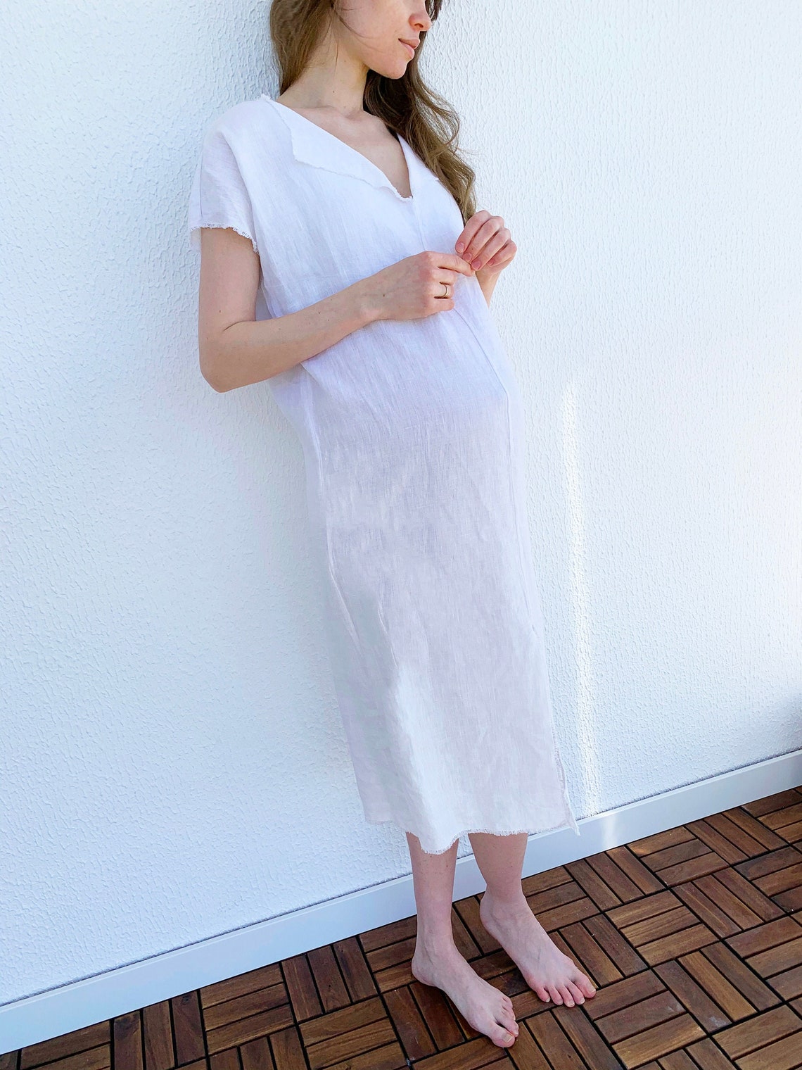 sleeveless maternity nightie