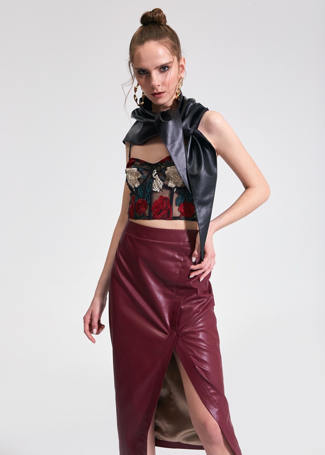 Embroidered Floral Mesh Corset Top Belle Corset Bustier Corset Etsy