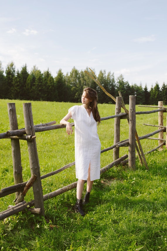 Linen nightgown / Maternity nightie / Loose linen nightgown | Etsy