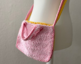 CROCHET BAG // TEDDY BAG // Crocheted Plush Bag // Handmade Shopper // Shoulder Bag