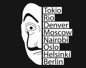 La Casa De Papel Svg Pdf Png Ai Jpg Eps Dxf Digital Etsy