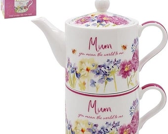 Fine China Gift Boxed Mum Mother's Day Birthday Floral Tea For One