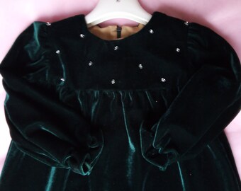 green velvet baby christmas dress